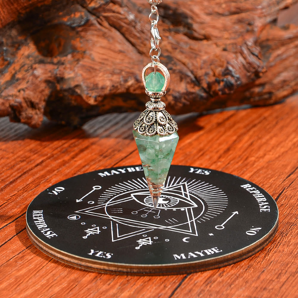 FREE Today: 10 Styles 2pcs Natural Stone Pendulum & Wooden Divination Board Set - Green Aventurine - image 0