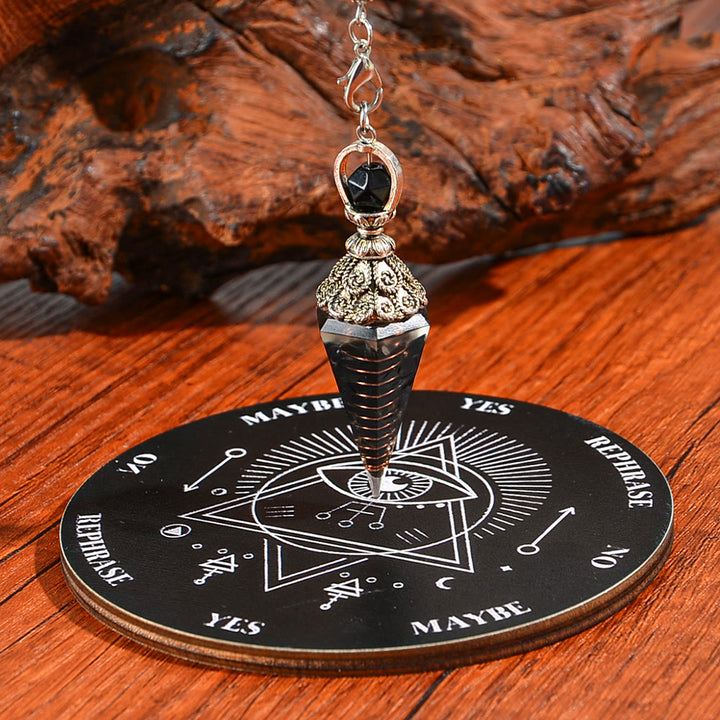 FREE Today: 10 Styles 2pcs Natural Stone Pendulum & Wooden Divination Board Set - Obsidian - image 19
