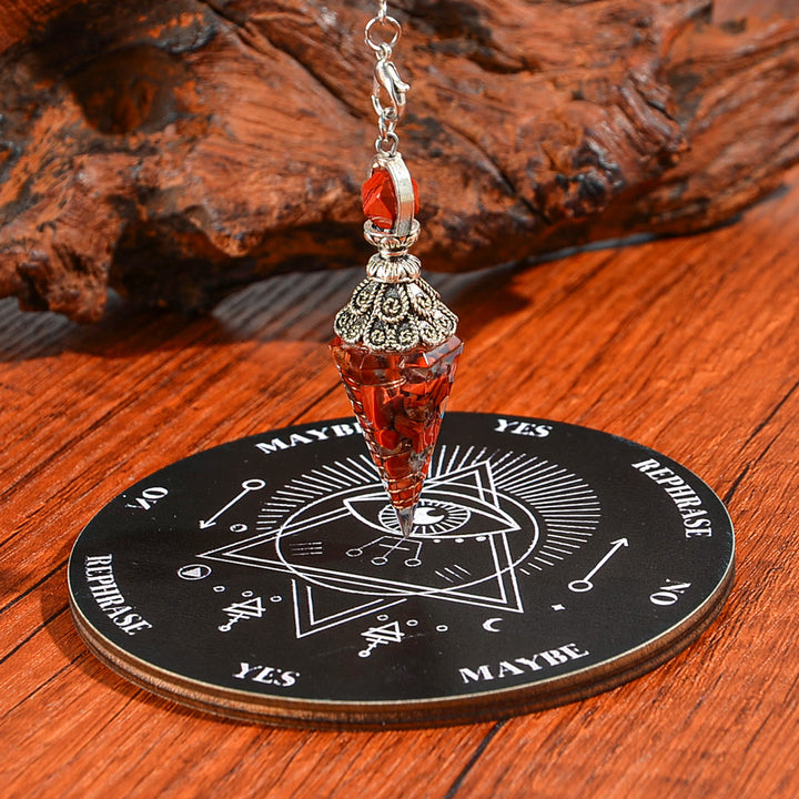 FREE Today: 10 Styles 2pcs Natural Stone Pendulum & Wooden Divination Board Set - Red Jasper - image 17