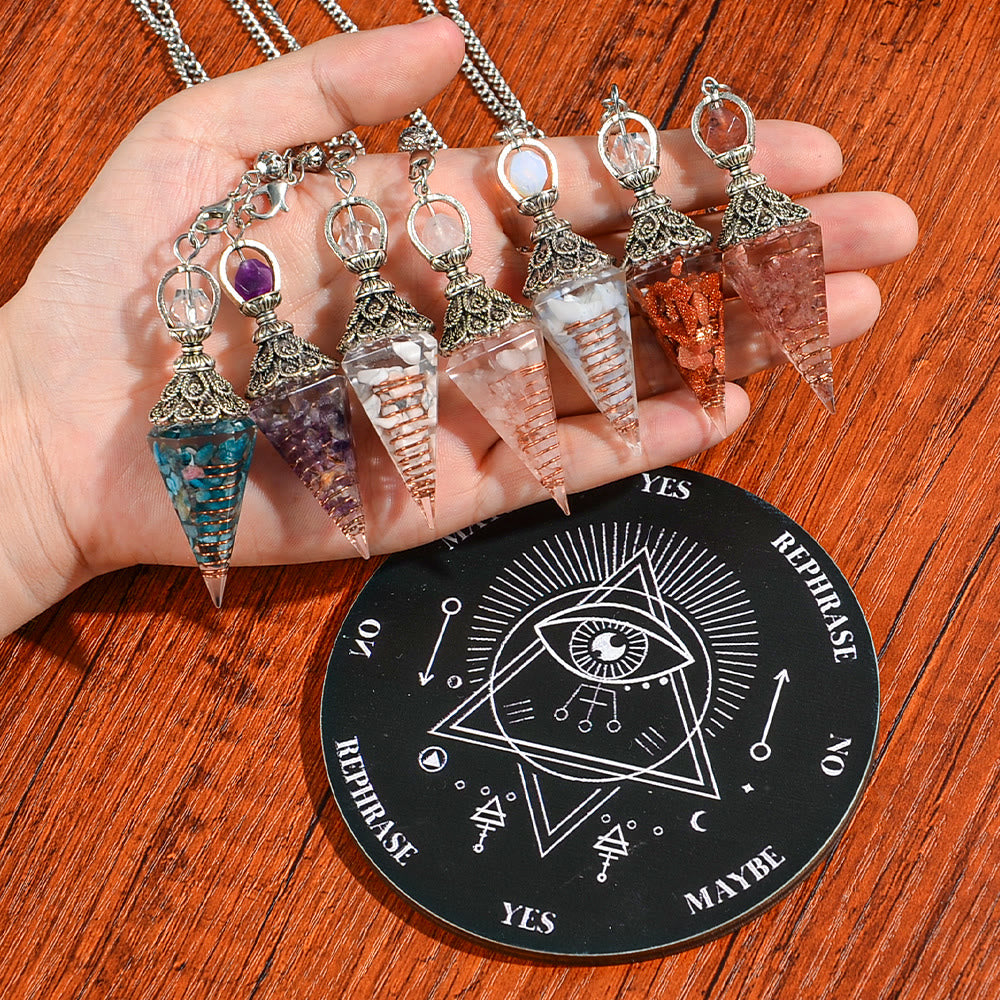 FREE Today: 10 Styles 2pcs Natural Stone Pendulum & Wooden Divination Board Set - image 3