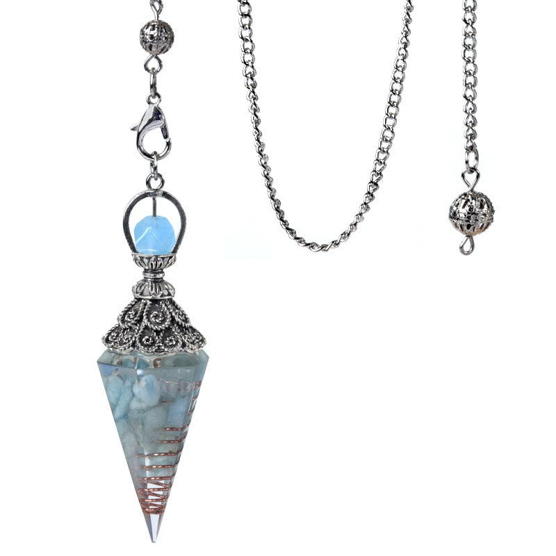 FREE Today: 10 Styles 2pcs Natural Stone Pendulum & Wooden Divination Board Set - Aquamarine - image 21
