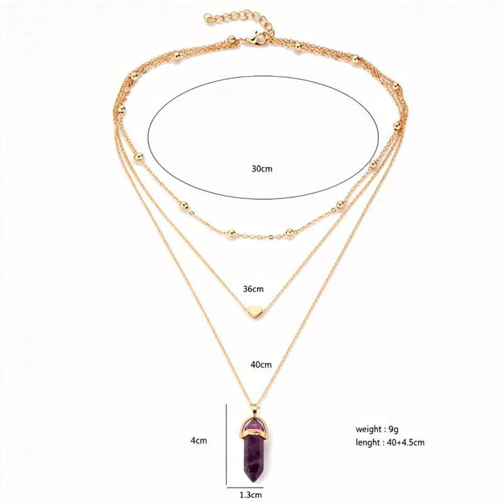 Natural Crystal Hexagonal Gemstone Necklace - image 14