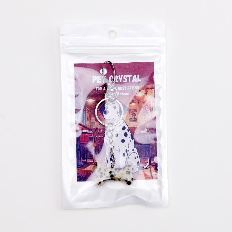 Olivenorma Natural Crystal Dog Bone Pendant Bag Charm Keychain with Card - image 5