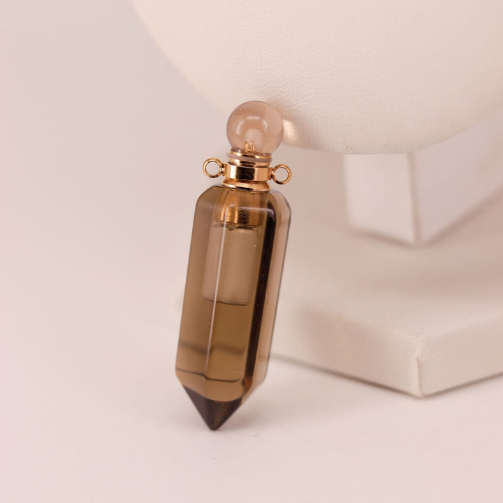 Olivenorma Hexagonal Column Essential Oil Diffuser Crystal Vial Bottle Necklace - Smoky Quartz - image 23