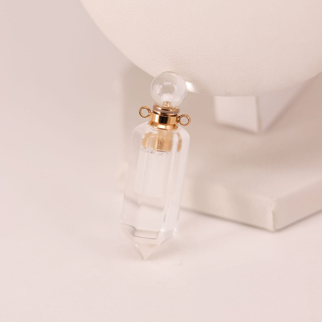 Olivenorma Hexagonal Column Essential Oil Diffuser Crystal Vial Bottle Necklace - Clear Crystal - image 9