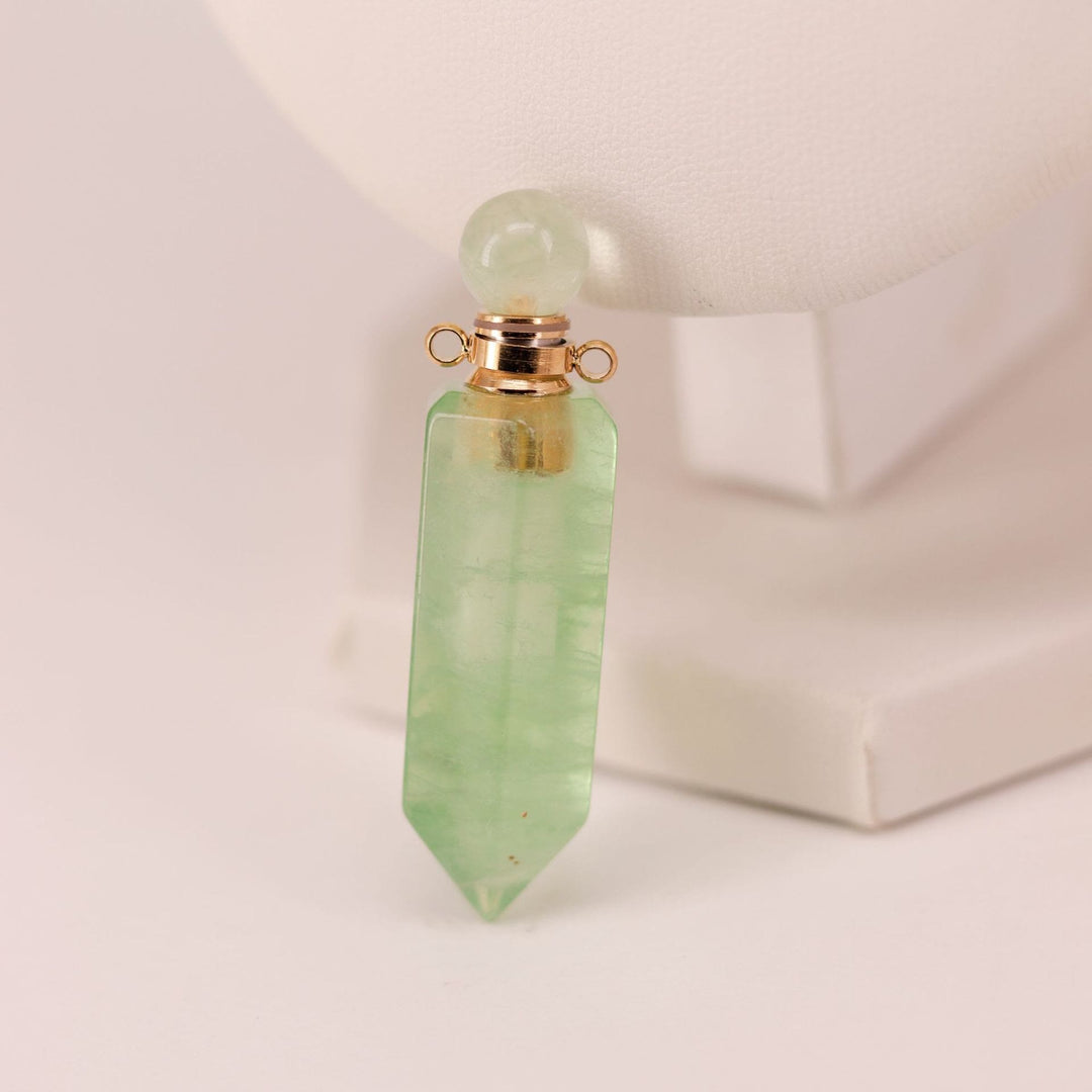 Olivenorma Hexagonal Column Essential Oil Diffuser Crystal Vial Bottle Necklace - Green Fluorite - image 17