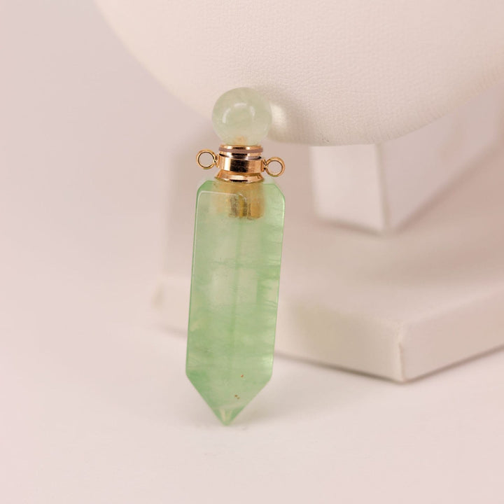 Olivenorma Hexagonal Column Essential Oil Diffuser Crystal Vial Bottle Necklace - Green Fluorite - image 17