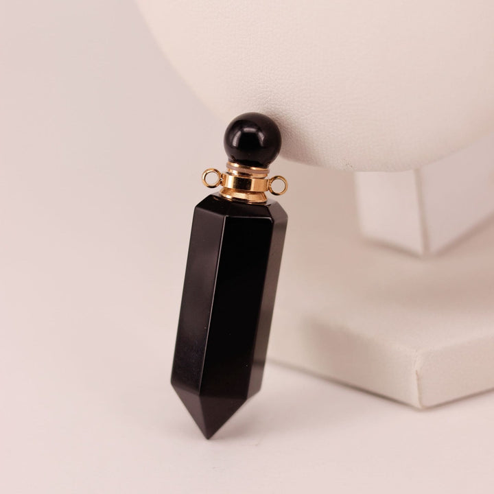 Olivenorma Hexagonal Column Essential Oil Diffuser Crystal Vial Bottle Necklace - Obsidian - image 15