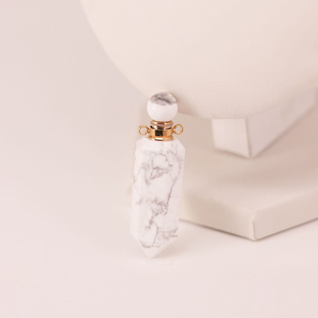 Olivenorma Hexagonal Column Essential Oil Diffuser Crystal Vial Bottle Necklace - White Turquoise - image 25