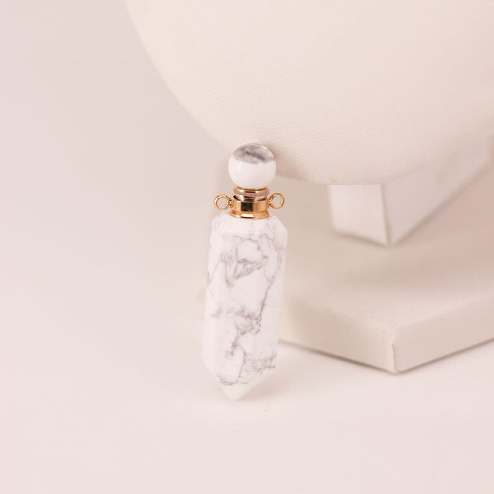Olivenorma Hexagonal Column Essential Oil Diffuser Crystal Vial Bottle Necklace - White Turquoise - image 25