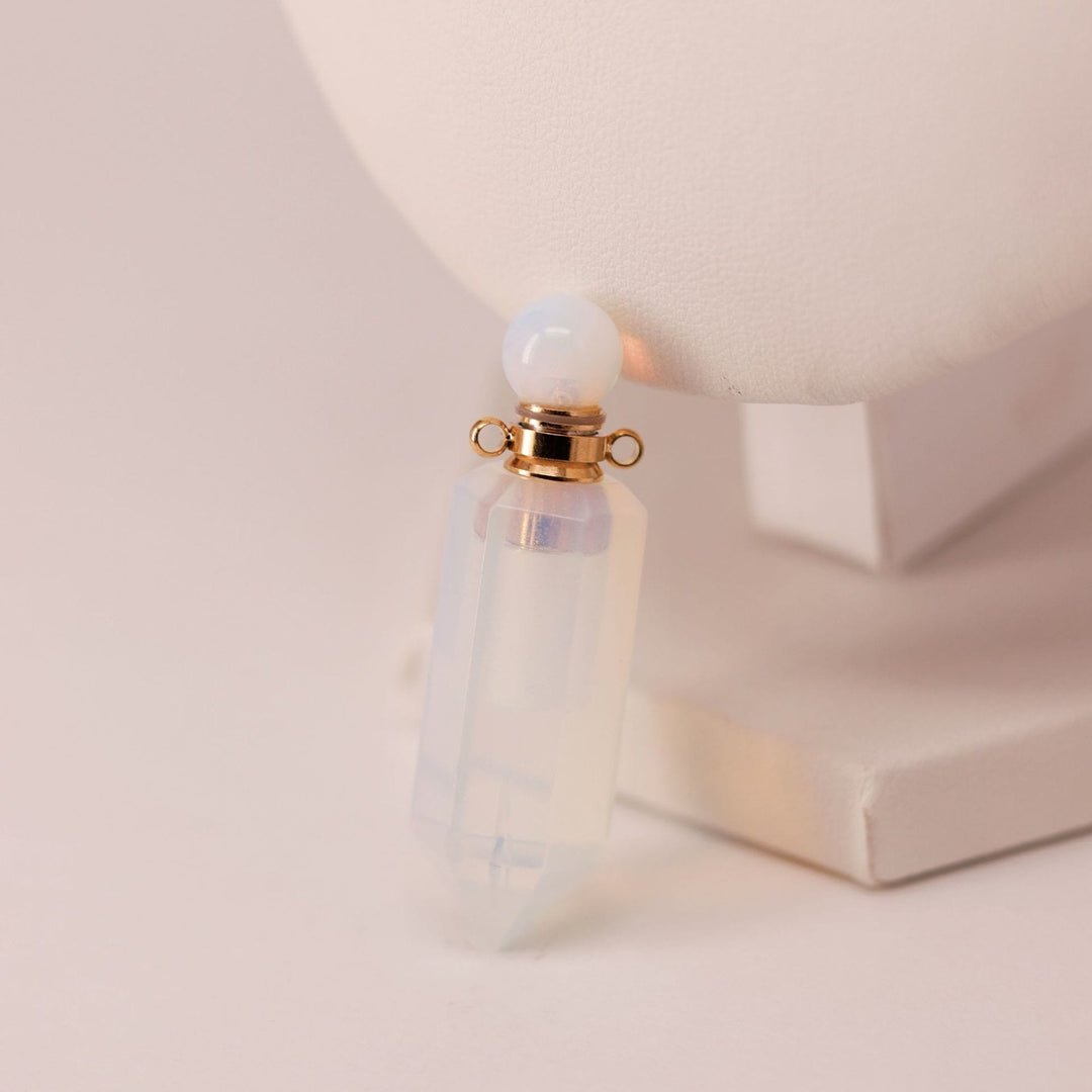 Olivenorma Hexagonal Column Essential Oil Diffuser Crystal Vial Bottle Necklace - Opalite - image 11
