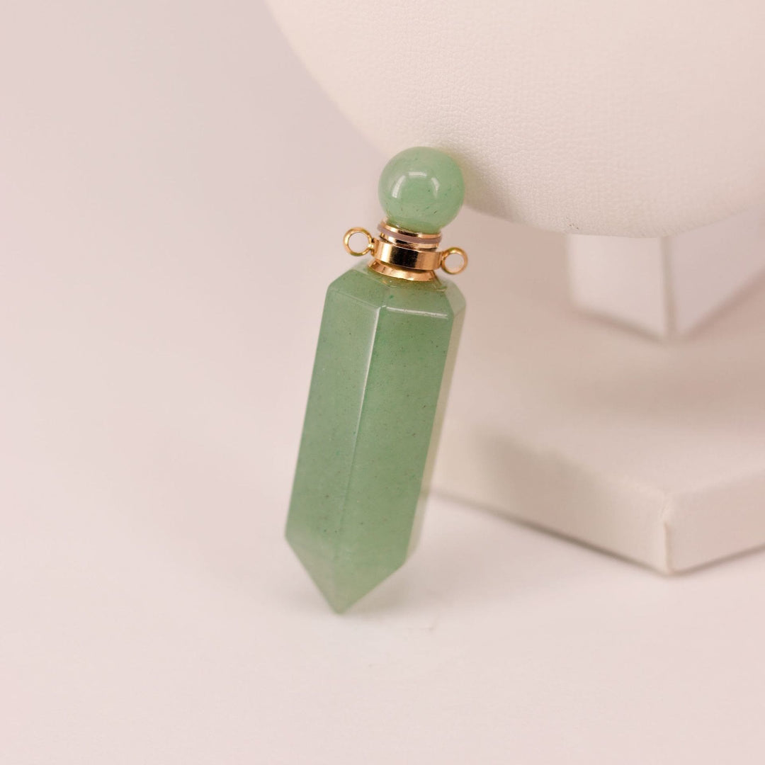 Olivenorma Hexagonal Column Essential Oil Diffuser Crystal Vial Bottle Necklace - Green Aventurine - image 19