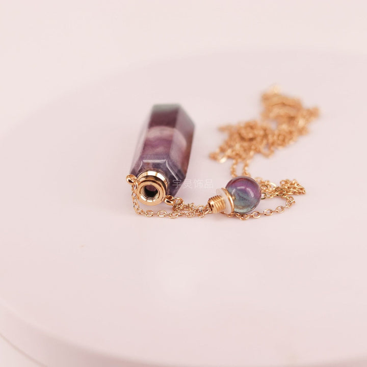 Olivenorma Hexagonal Column Essential Oil Diffuser Crystal Vial Bottle Necklace - image 3