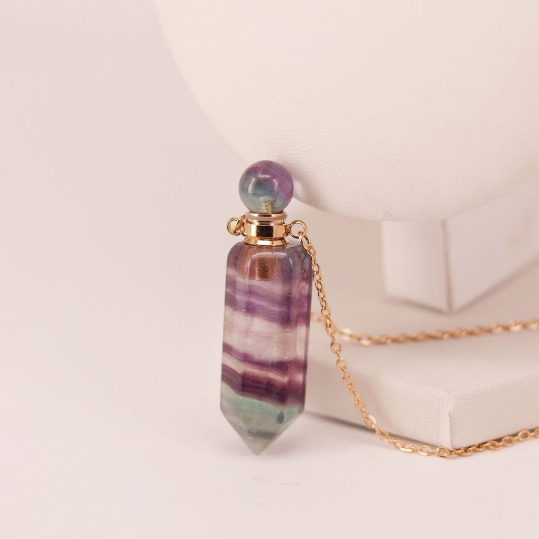 Olivenorma Hexagonal Column Essential Oil Diffuser Crystal Vial Bottle Necklace - image 2