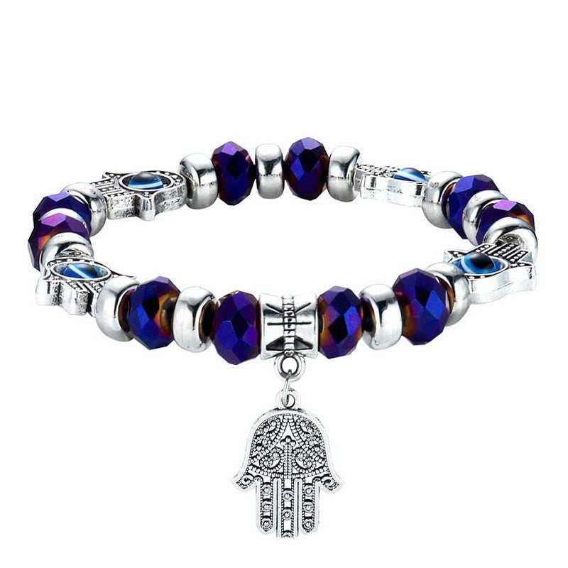 FREE Today: Evil Eye & Hamsa Protection Bracelet - Purple Bead Hamsa - image 5