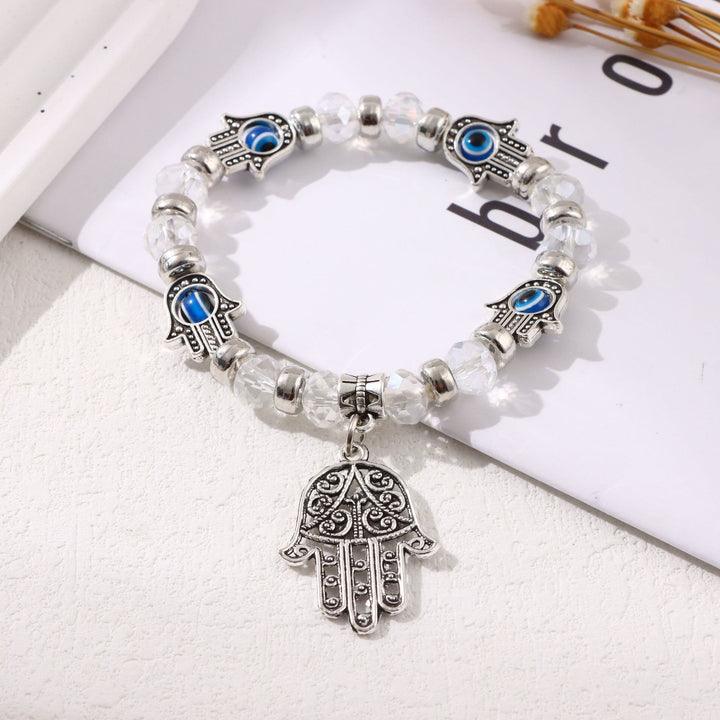 FREE Today: Evil Eye & Hamsa Protection Bracelet - White Bead Hamsa - image 1