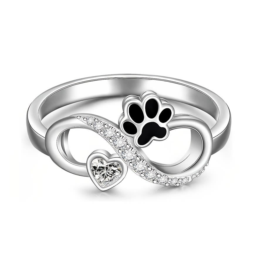 FREE Today: Pet Cat Dog Paw White Zircon Heart Infinity Ring - image 4