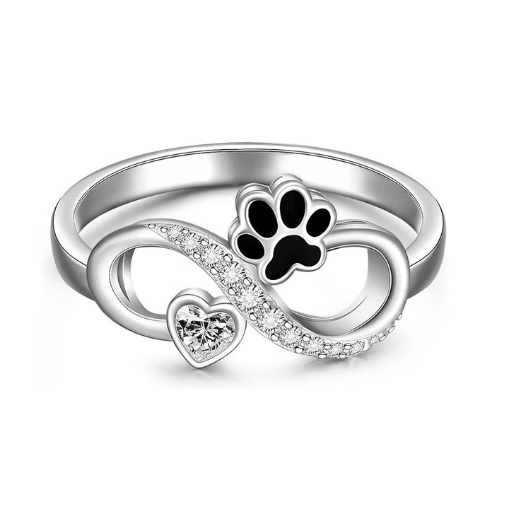 FREE Today: Pet Cat Dog Paw White Zircon Heart Infinity Ring - image 4