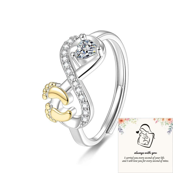 FREE Today: Meaningful Memory Rings for Beloved Angels Baby Ring with Heart Design For Mom Mother's Day Gift - Two-Tone Gold Color & Gift Card - image 8