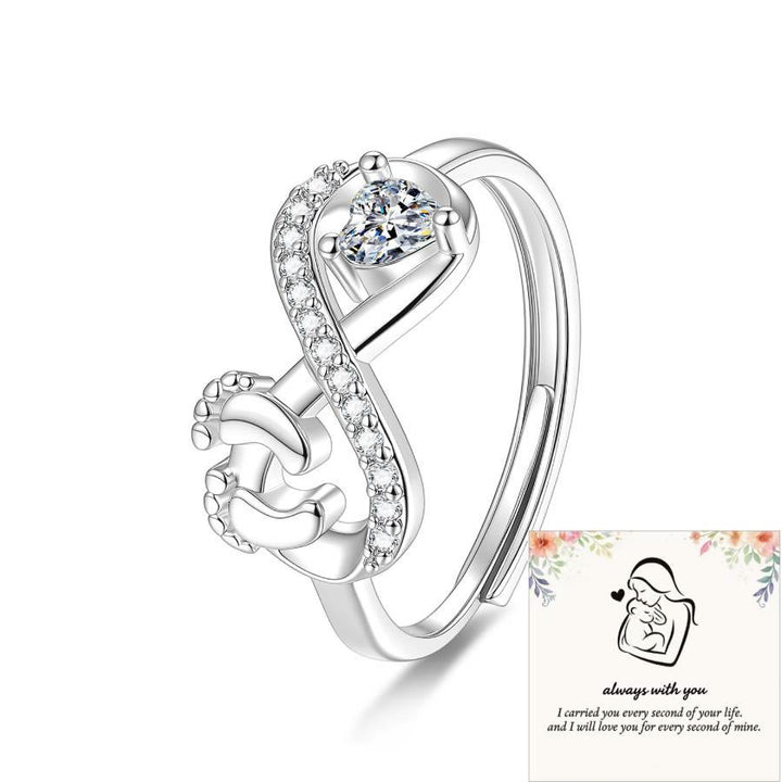 FREE Today: Meaningful Memory Rings for Beloved Angels Baby Ring with Heart Design For Mom Mother's Day Gift - Silver Color & Gift Card - image 4