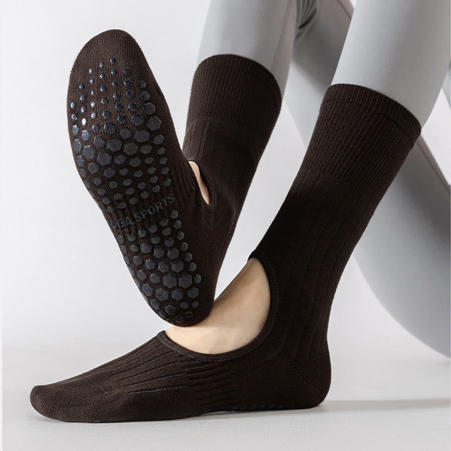 Olivenorma Mid-Calf Full-Toe Non-Slip Grip Cotton Pilates Comfort Training Women's Yoga Socks - image 10