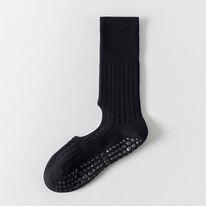 Olivenorma Mid-Calf Full-Toe Non-Slip Grip Cotton Pilates Comfort Training Women's Yoga Socks - Black - 10 Pairs - image 6