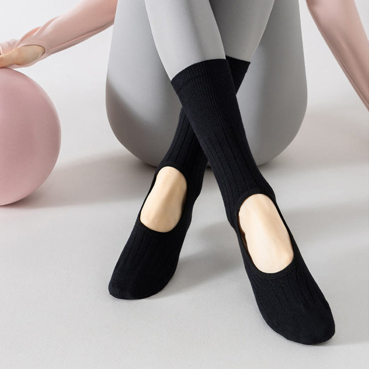 Olivenorma Mid-Calf Full-Toe Non-Slip Grip Cotton Pilates Comfort Training Women's Yoga Socks - image 8