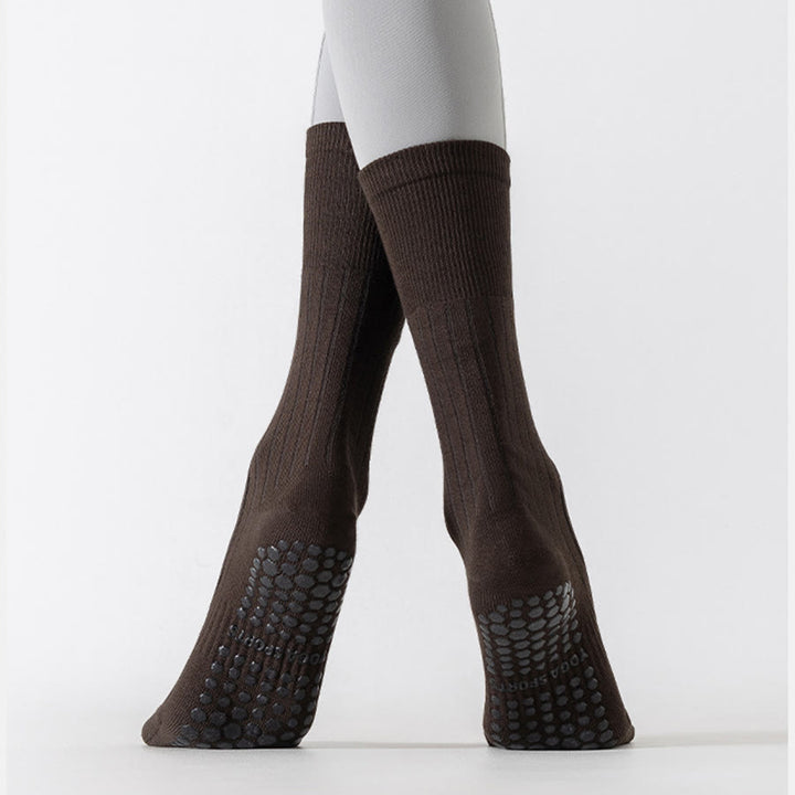 Olivenorma Mid-Calf Full-Toe Non-Slip Grip Cotton Pilates Comfort Training Women's Yoga Socks - image 11