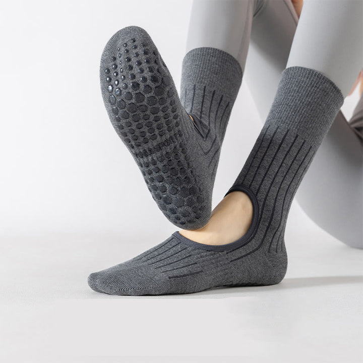 Olivenorma Mid-Calf Full-Toe Non-Slip Grip Cotton Pilates Comfort Training Women's Yoga Socks - image 0