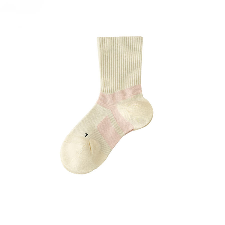 Olivenorma Mid-Calf Full-Coverage Breathable Comfort Anti-Friction Workout Grip Pilates Barre Women's Yoga Socks - White-Pink - 10 Pairs - image 1