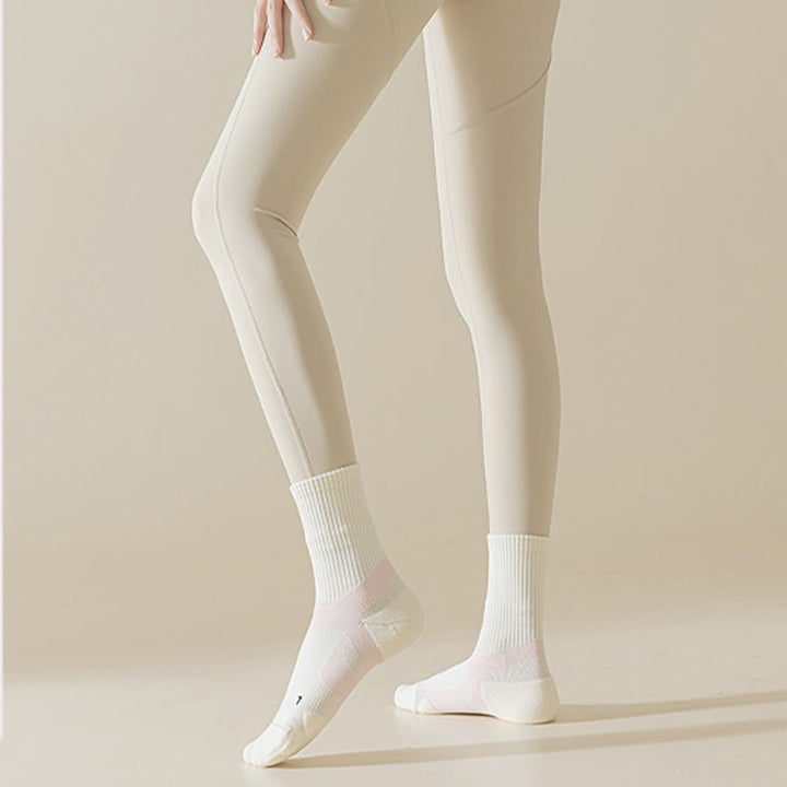 Olivenorma Mid-Calf Full-Coverage Breathable Comfort Anti-Friction Workout Grip Pilates Barre Women's Yoga Socks - image 3