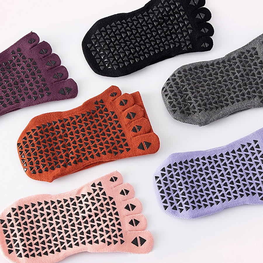 Olivenorma Mid-Calf Five-Toe Cotton Breathable Anti-Slip Comfort Training Grip Women's Yoga Socks - image 14