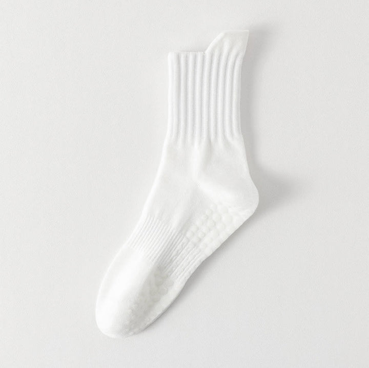 Olivenorma Solid Color Full-Toe Cushion Anti-Slip Breathable Athletic Comfort Men's Yoga Socks - White - 10Pairs - image 4