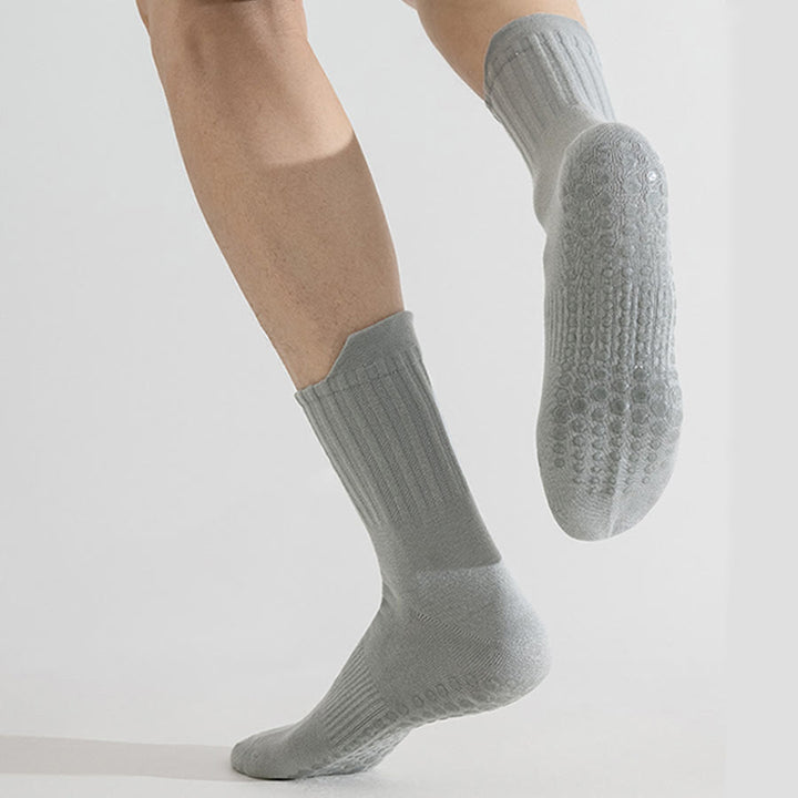 Olivenorma Solid Color Full-Toe Cushion Anti-Slip Breathable Athletic Comfort Men's Yoga Socks - image 9