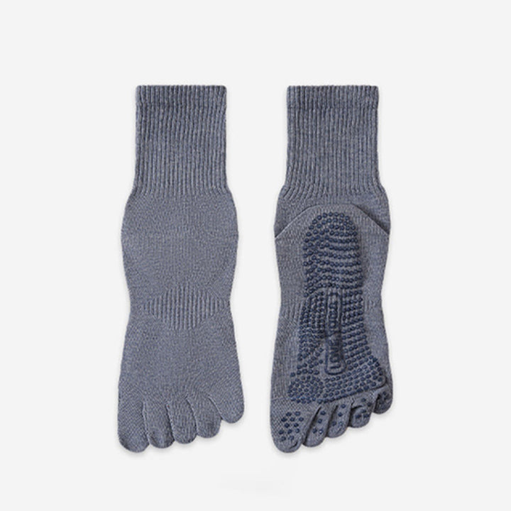 Olivenorma 100% Cotton Five-Toe Anti-Odor Breathable Non-Slip Training Men's Yoga Socks - Floral - 10Pairs - image 10