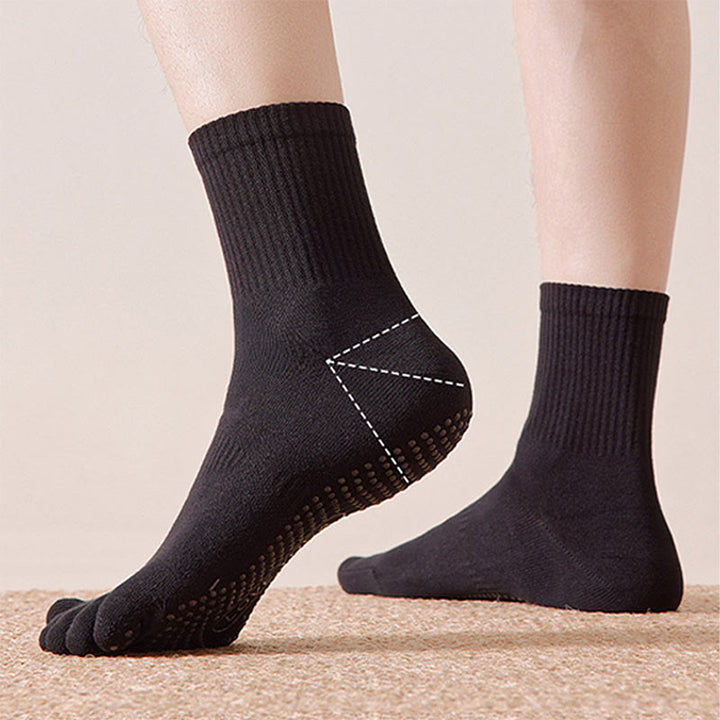 Olivenorma 100% Cotton Five-Toe Anti-Odor Breathable Non-Slip Training Men's Yoga Socks - image 6