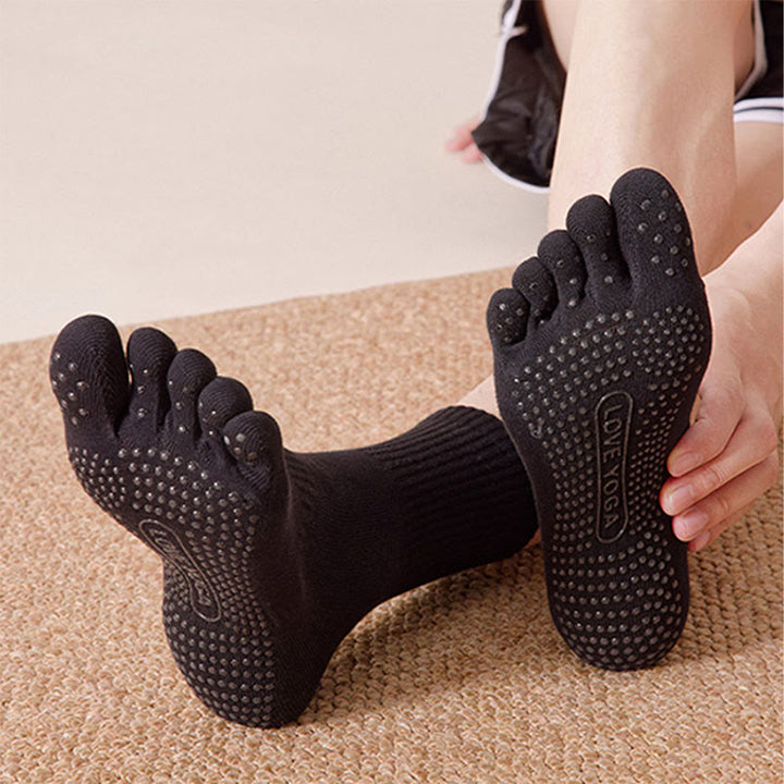 Olivenorma 100% Cotton Five-Toe Anti-Odor Breathable Non-Slip Training Men's Yoga Socks - image 4