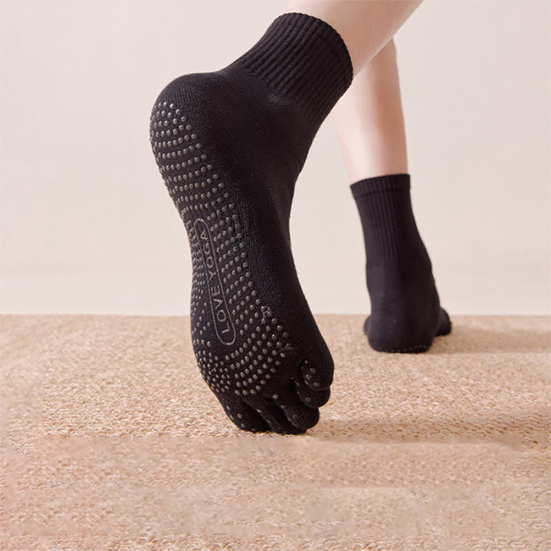 Olivenorma 100% Cotton Five-Toe Anti-Odor Breathable Non-Slip Training Men's Yoga Socks - image 8