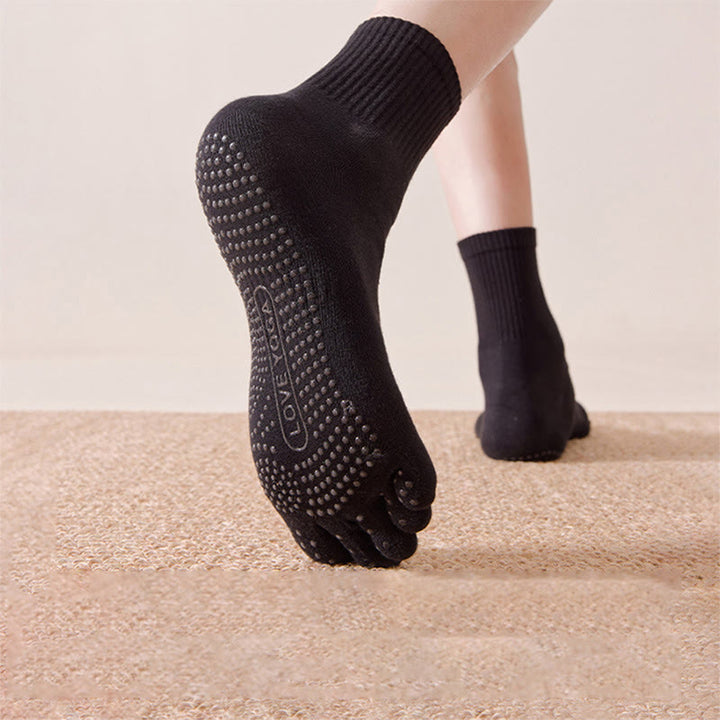 Olivenorma 100% Cotton Five-Toe Anti-Odor Breathable Non-Slip Training Men's Yoga Socks - image 8