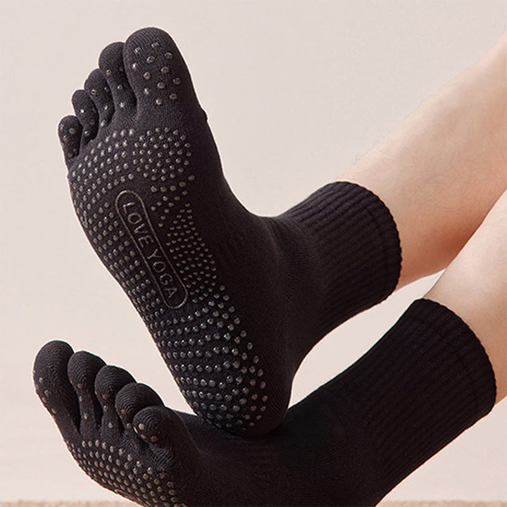 Olivenorma 100% Cotton Five-Toe Anti-Odor Breathable Non-Slip Training Men's Yoga Socks - image 5