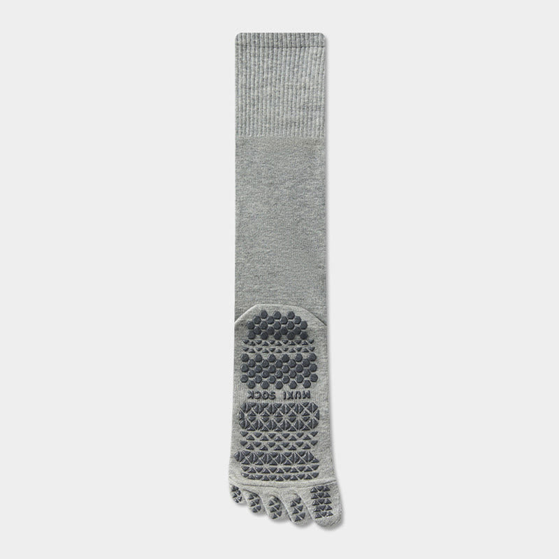 Olivenorma Long Five-Toe Breathable Sports Grip Socks Moisture-Wicking Anti-Slip Men's Yoga Socks - Light Gray - Calf Socks：50cm - 10Pairs - image 6