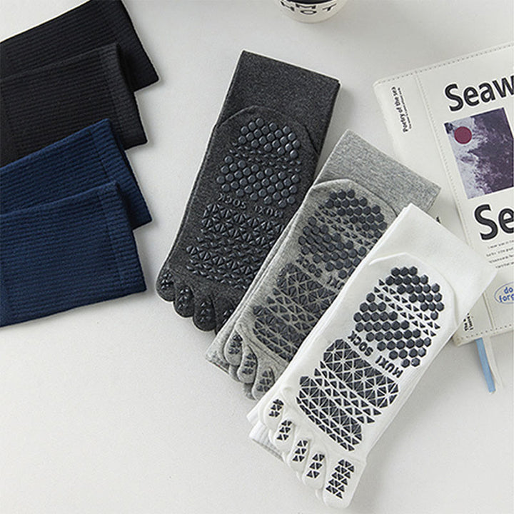 Olivenorma Long Five-Toe Breathable Sports Grip Socks Moisture-Wicking Anti-Slip Men's Yoga Socks - image 9