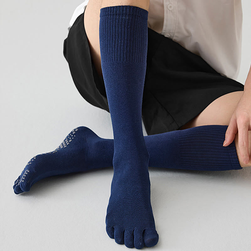 Olivenorma Long Five-Toe Breathable Sports Grip Socks Moisture-Wicking Anti-Slip Men's Yoga Socks - image 1