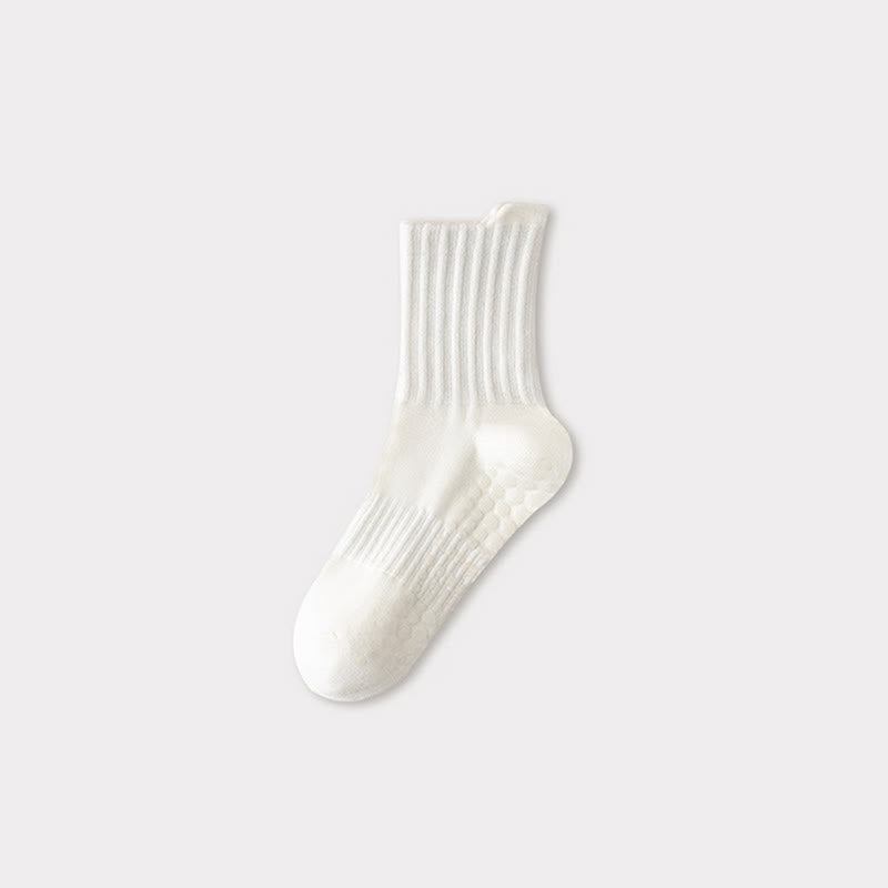 Olivenorma Professional Training Full-Toe Cotton Blend Anti-Slip Supportive Men's Yoga Socks - White - US 6.5-10 - 10Pairs - image 2