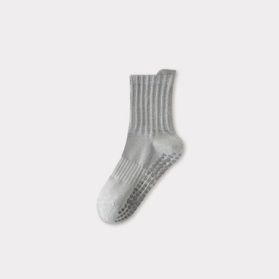 Olivenorma Professional Training Full-Toe Cotton Blend Anti-Slip Supportive Men's Yoga Socks - Light Gray - US 6.5-10 - 10Pairs - image 6