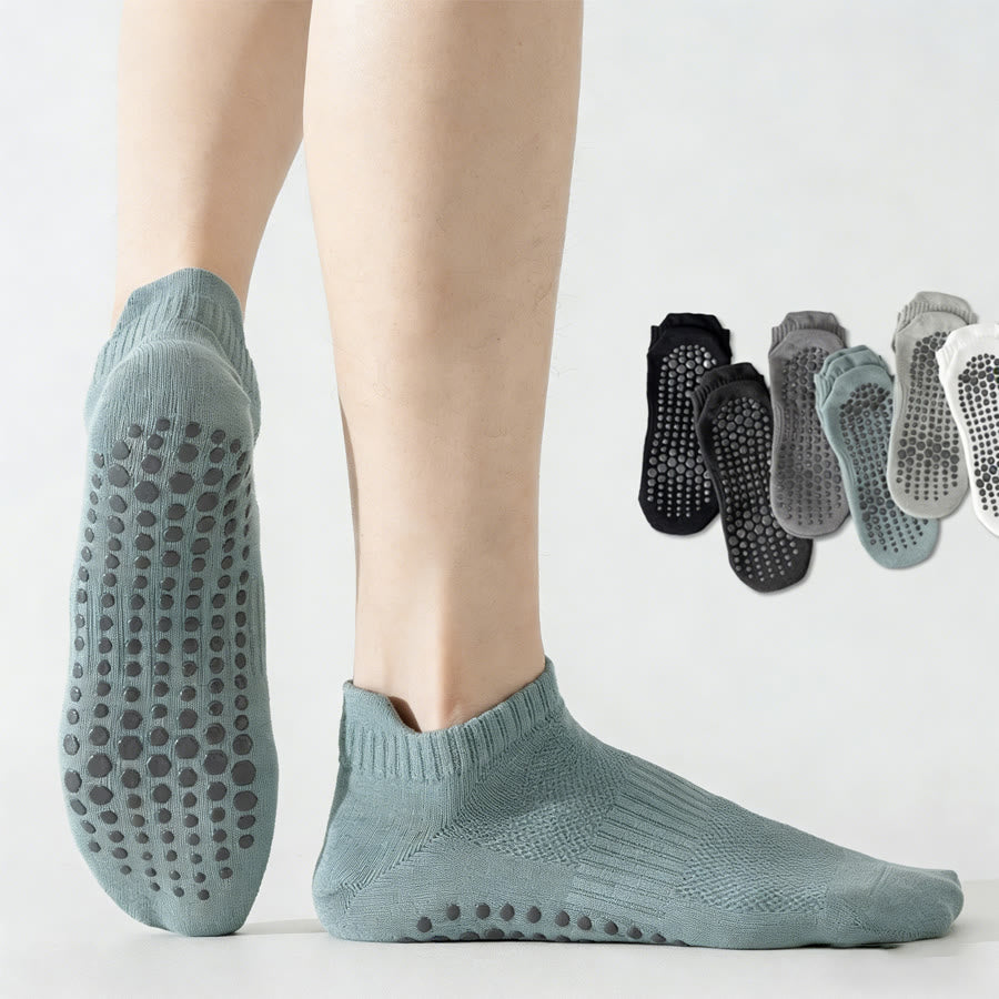 Olivenorma Full-Toe Cotton Comfort Anti-Slip Breathable Everyday Training Men's Yoga Socks - Azure - 10Pairs - image 0