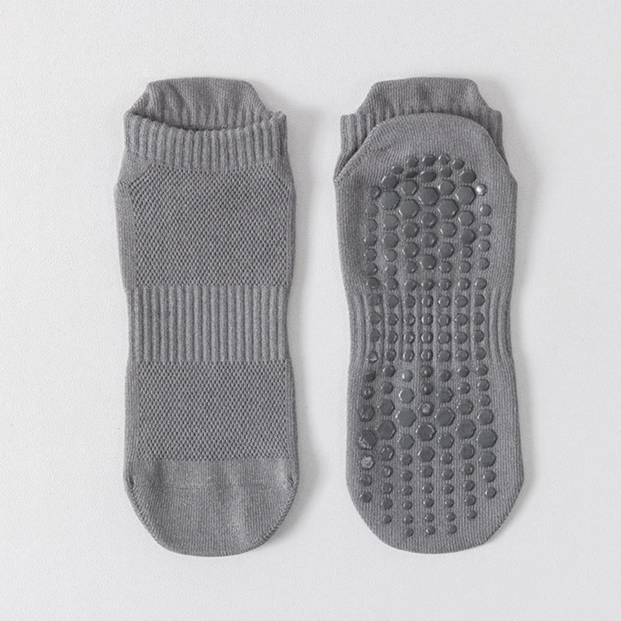 Olivenorma Full-Toe Cotton Comfort Anti-Slip Breathable Everyday Training Men's Yoga Socks - Medium Gray - 10Pairs - image 12