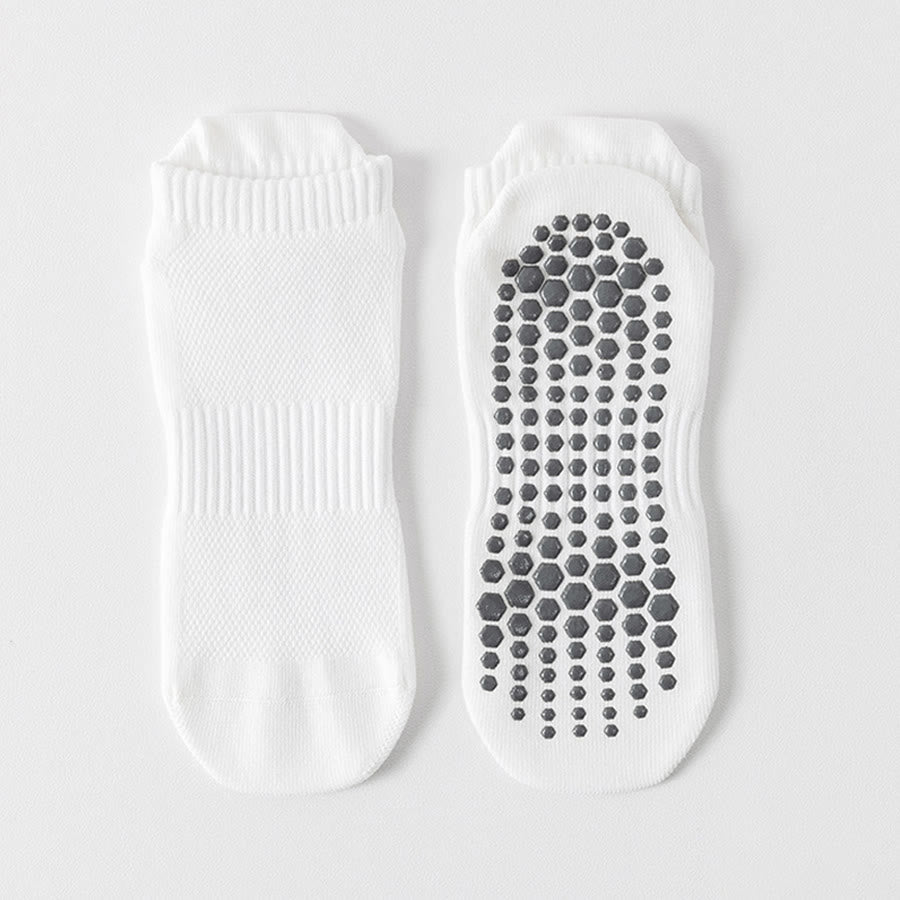 Olivenorma Full-Toe Cotton Comfort Anti-Slip Breathable Everyday Training Men's Yoga Socks - White - 10Pairs - image 4