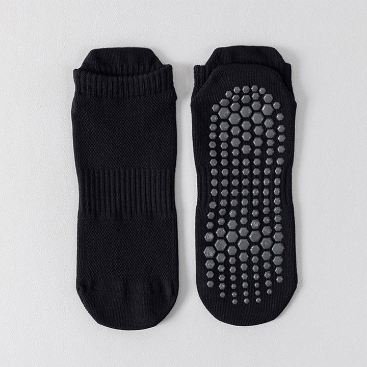 Olivenorma Full-Toe Cotton Comfort Anti-Slip Breathable Everyday Training Men's Yoga Socks - Black - 10Pairs - image 8