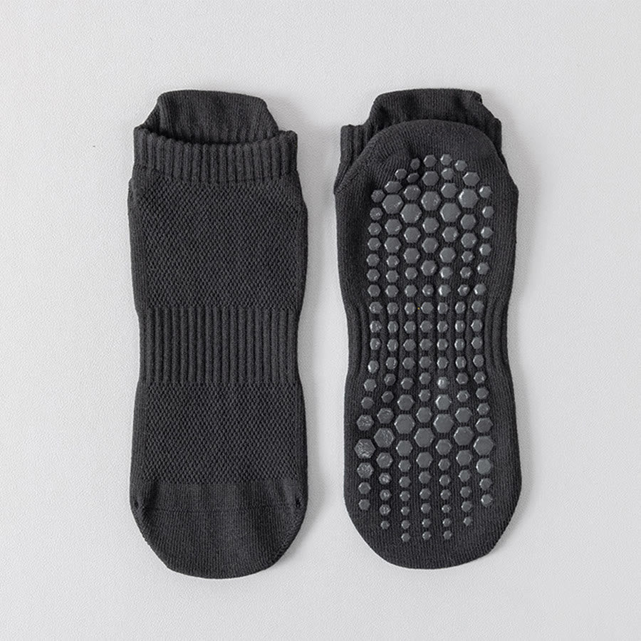 Olivenorma Full-Toe Cotton Comfort Anti-Slip Breathable Everyday Training Men's Yoga Socks - Dark Gray - 10Pairs - image 13